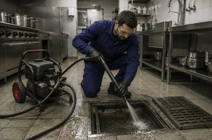 Curage des canalisations de cuisine professionnelle