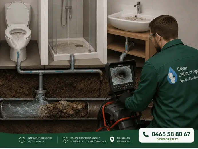 Inspection camera canalisation WC